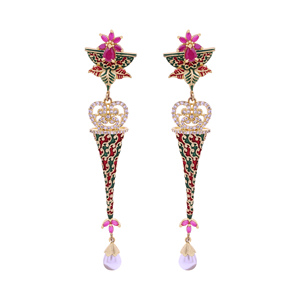 Pendientes colgantes antiguos AD, elegantes pendientes chapados en oro AD, exportación de joyería artificial de lujo, proveedor de joyería de moda personalizada. - Product Image 2