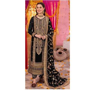 Attctaive Design Georgette avec broderie Séquence Pakistan Robe Salwar Costume pour l'exportation de l'Inde - Product Image 1