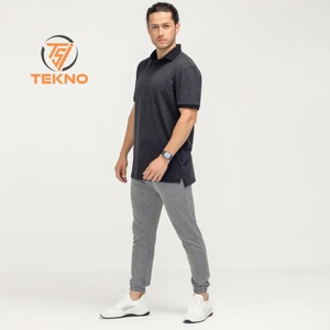 Logo brodé personnalisé coupe normale 100% polo en piqué de coton stretch blanc avec patte de boutonnage et côtes dissimulées - Product Image 2