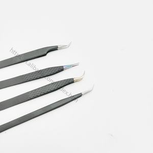 แหนบขนตาสแตนเลสคุณภาพสูงแหนบขนตาสีดำพลาสม่าแหนบปลายแหลมฉลากส่วนตัว - Product Image 6