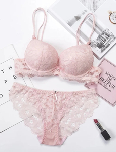 Plus Size Women <b>Sexy</b> Lace Push-Up Bra Bikini Panties <b>Set</b> with Adjusted Straps Soft Underwire Romantic Sleepwear Night Underwear - Product Image 4