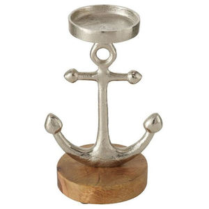 Bougeoir d'ancre de couleur argentée de conception créative bougeoir ornements décoration à la maison - Product Image 1