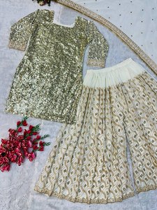 Fancy Duppata bordado con Top y Plazzo Winter Party Wear Set - Product Image 2