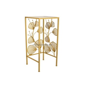 Mesa auxiliar de café chapada en oro de forma redonda de aluminio con tapa de espejo Muebles de metal de gran tamaño Mesa de café y té Buen precio - Product Image 2