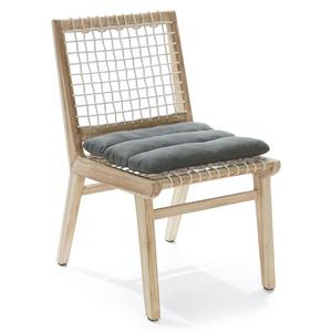 Teaka en teck massif de haute qualité avec rotin synthétique et coussin pour l'intérieur ou l'extérieur - Product Image 1