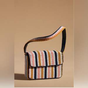 Vintage Style Embroidered Handmade Seed Bead Coin <b>Pouch</b> with <b>Belt</b> Strap Lightweight Customizable Square Shape MOHSIN HANDICRAFT - Product Image 1