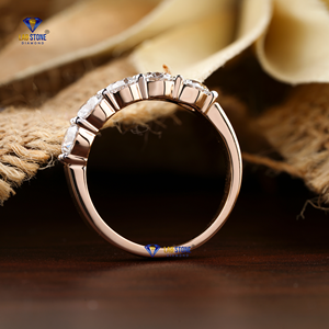 1,25 TDW Round Half Eternity Band 18K Rose Gold Anillo de compromiso de diamantes y bodas de oro de 18 quilates Categoría de producto - Product Image 3