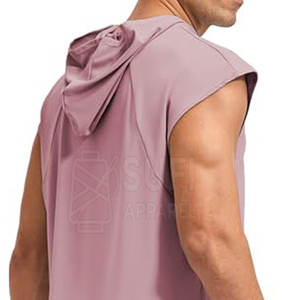 Design Your Own High Quality <b>Men's</b> Solid Autumn <b>Sleeveless</b> <b>Hoodie</b> with Custom Colors-Bulk Quantity - Product Image 6