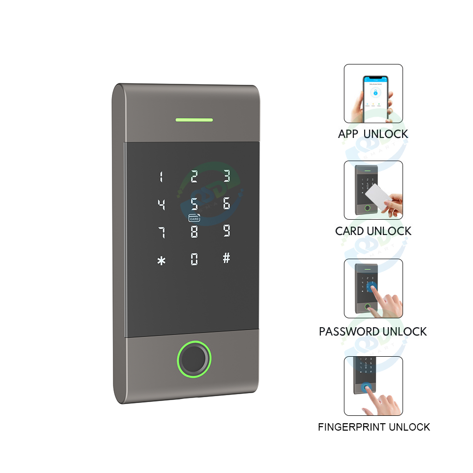 Ttlock vân tay kiểm soát truy cập Bàn phím tthotel Wifi kỹ thuật số sinh trắc học ngón tay in kiểm soát truy cập hệ thống khóa cửa thông minh