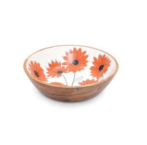 Bol de service en bois de forme ronde de la dernière conception, bol de service imprimé en émail de la meilleure qualité pour les aliments et les salades à bas prix - Product Image 1