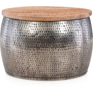 <b>Silver</b> Shiny Mirror Polished Floral Designer Eye Catching Look Stand With Marble Base and Round Top <b>Coffee</b> <b>Table</b> for Decoration - Product Image 2