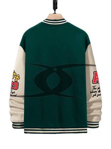 OEM Fabricant Blouson de baseball personnalisé de haute qualité avec manches en cuir brodé de chenille pour hommes Blouson universitaire Letterman pour hommes - Product Image 2