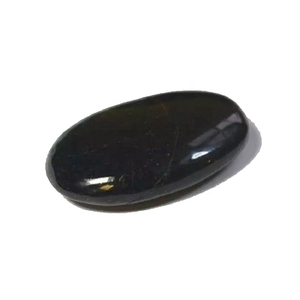 Piedra plana Palma negro turmalina plana Palma cristal piedra preciosa Piedra Natural plana forma ovalada bolsillo piedra protección mayorista - Product Image 2