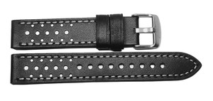 Bracelet de montre classique unisexe 1596, luxe, noir doux, 18-22 mm, résistant à l'eau, respirant, matériau artisanal pour montres intelligentes - Product Image 5