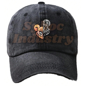 Gorras de mezclilla al mejor precio para envío directo, gorro de mezclilla transpirable de 5 paneles con lavado ácido Vintage elegante para verano - Product Image 6