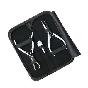 Kit d'outils pour extensions de cheveux avec pince à micro-perles pour retirer et sertir, pince à dents espacées et anneau de sectionnement rapide pour mariée blanche - Product Image 1