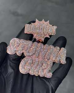 Pendentif personnalisé pour homme en argent 925 plaqué rhodium, serti de moissanite VVS glacée, style hip-hop, pour anniversaire - Product Image 2