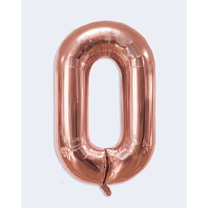 Palloncini Numero Party Love Oro Rosa 45cm Numero 0 Confezione da 12 Pezzi - Product Image 1