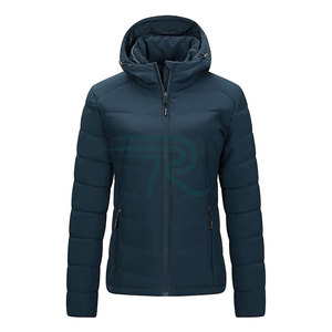 Veste matelassée épaisse et respirante pour femme, col rond, fermeture éclair, manteau chaud d'automne, vêtements d'extérieur, veste matelassée - Product Image 1