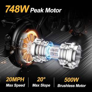 Vélo électrique pliable de 14 pouces pour adultes avec moteur de 748 W en pointe, batterie amovible de 48 V certifiée UL et autonomie de PAS jusqu'à 30 miles. - Product Image 2