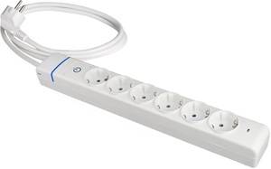 Multipresa serie ION a 6 prese con interruttore e cavo da 1,5 m. Protezione da sovratensione (Solera 61ILS) - Product Image 1
