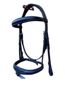 Bride de cheval en PVC de qualité supérieure Bandeaux rembourrés surélevés Noseband Fancy Stitched Snaffle pour équipement de cheval de sport équestre - Product Image 2