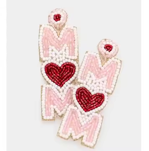 MD Handicrafts Classic <b>Football</b> Beaded Gameday Stud <b>Earrings</b> Heart Shape Embroidered Fashion Accessories for Parties - Product Image 3