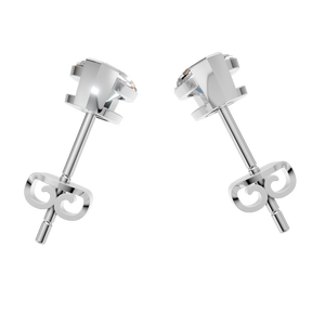 Aretes Solitarios de Moissanita con Certificación IGI, 4 Quilates, Oro Sólido de 14k, Chapado en Oro de 18k, para Mujer, Compromiso, Aniversario - Product Image 3