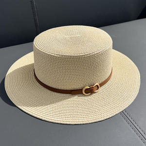Sombrero de Paja de Ala Ancha de Alta Calidad para Mujer, Sombrero de Sol Plano para Playa, Viajes, Moda de Verano - Product Image 3