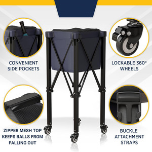 Pickleball Ball Caddy Wheeled Cart Pickleball Storage Bag <b>Equipment</b> for Practice <b>Training</b> <b>Tennis</b> Ball Hopper Caddy - Product Image 6