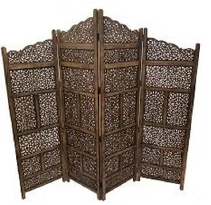 Divisor de pantalla de madera tallado en madera antigua, divisor de habitación de pantalla de madera antiguo tallado, separadores de habitación de pantallas de privacidad - Product Image 5
