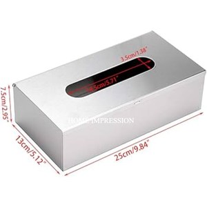 Caja de servilletas cuadrada galvanizada de primera calidad, diseño martillado, soporte de pañuelos de Metal pulido con espejo para decoración de mesa de Hotel y oficina - Product Image 2