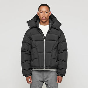 Veste bouffante à capuche imperméable et chaude de style tendance personnalisé pour hommes vente en gros de veste d'hiver streetwear décontractée en duvet - Product Image 1