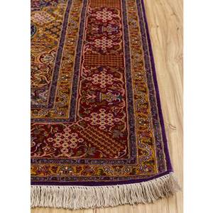 Alfombras de Seda Anudadas a Mano Gulmarg, Diseño de Medallón Rosa y Morado para el Hogar, Rectangulares de 9x12, Decoración para Pasillo y Sala de Estar, Modelo Pkps-72 - Product Image 4