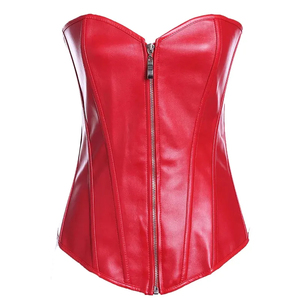 Women's Black Faux Leather Bustier Burlesque <b>Basque</b> Fancy Dress Corset Body Shaping Everyday Firm Control Spandex/Polyester - Product Image 5