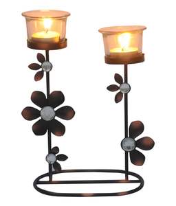Decoración personalizada para el hogar y el jardín, portavelas decorativo de hierro y metal negro Vintage para velas de Navidad, portavelas para el hogar - Product Image 3