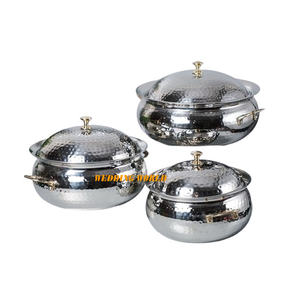 Ensemble de trois chauffe-plats en métal de haute qualité, fait à la main, couvercle en forme de casserole de créateur, nouvelle marmite en métal pour restaurant à usage domestique - Product Image 2