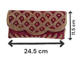 MS Handicraft Tropical Floral <b>Glass</b> Beaded Clutch Customized Shape & Color Mexican Fiesta Purse with Crossbody <b>Chain</b> - Product Image 2