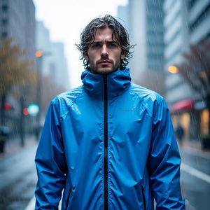 Veste coupe-vent à capuche pour homme, décontractée, imperméable, à séchage rapide, respirante, écologique, pour le camping, couleur personnalisée - Product Image 5