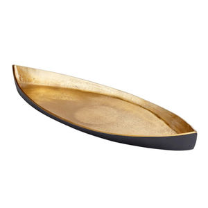 Bandeja para servir comida de restaurante y Hotel, forma de barco con bandeja decorativa de Color dorado y negro para proveedores mayoristas - Product Image 1