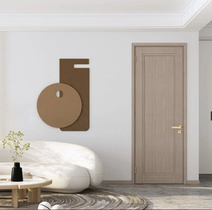 Puerta de Madera MDF Sólida con Acabado Rústico para Interiores, con Marco, Precolgada, para Sala de Estar o Dormitorio, Resistente al Agua e Insonorizada - Product Image 5