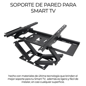 Supporto da Parete per TV/Monitor in Acciaio Nero, Girevole, per LCD da 30 a 80 Pollici, Distanza Minima dal Muro - Product Image 2