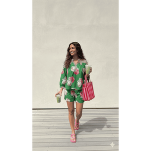 Conjunto de Shorts de Lino y Chifón Estilo Boho para Mujer, Top de Manga Tres Cuartos, Estilo Casual para Verano y Otoño, Tallas XS-2XL - Product Image 4
