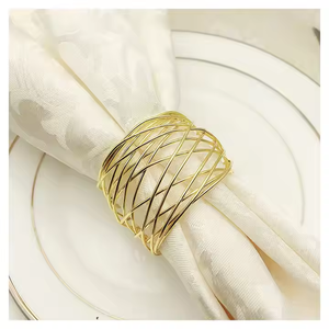 Newest metal napkin rings for <b>wedding</b> tables available for wholesale as <b>tissue</b> holders in party decorations In gold napkin ring - Product Image 2