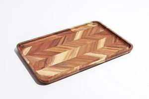 Juego de 2 bandejas de servicio de madera extrema con la mejor calidad y material para hoteles planos y restaurantes, series de servicio de cena - Product Image 5