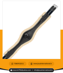 Ceinture à enfiler avec rembourrage en cuir/peau de mouton-bleu marine élastique avec lignes blanches - Product Image 5