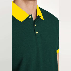 Polo con logotipo personalizado, Camiseta 100% de algodón tejido con botones, cuello, transpirable, antiapilación - Product Image 3