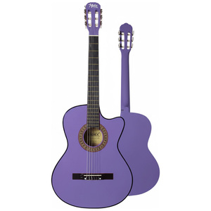 Guitarra Clásica Negra 4/4 con Cutaway, Tapa de Abeto, Varilla de Ajuste, Set Completo para Principiantes y Funda Acolchada |   Midex CG-395PRP - Product Image 2
