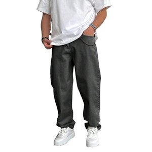 Pantalon Baggy en Jean Vintage Noir à Jambes Larges pour Hommes Pantalon à Lame Courbée Streetwear Cowboy Pantalon Droit en Denim Décontracté - Product Image 6