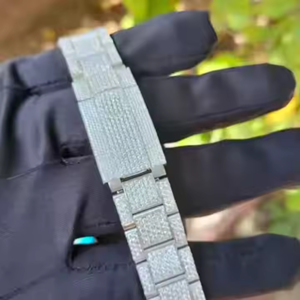 Nuevas llegadas totalmente helado esqueleto moissanita diamante reloj correa de cuero marrón 41mm caja cuadrada lujo Hip Hop 20mm cristal analógico - Product Image 2